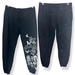 Bratz Graphic Jogger Sweatpants Black Wash Plus XXL Y2K